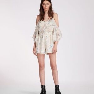 All Saints Jasmine Juni Playsuit Flowy Romantic Coastal Boho Twee Romper US 2